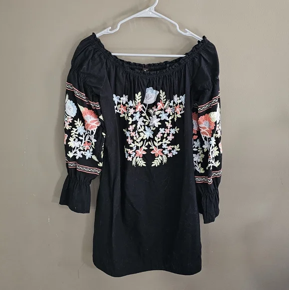 Free people Fleur Du Jour Cotton Embroidered Mini dress Retail $148 - Picture 4 of 10